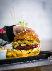 burger and fries
