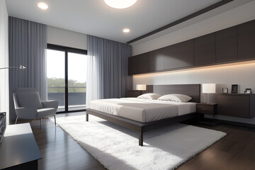 Fototapeta na wymiar Luxury Modern Bedroom Hotel Architecture