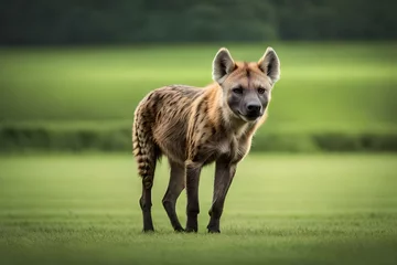 Tuinposter hyena in the green forest generated Ai technology © baloch