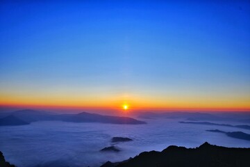 sunset over the sea