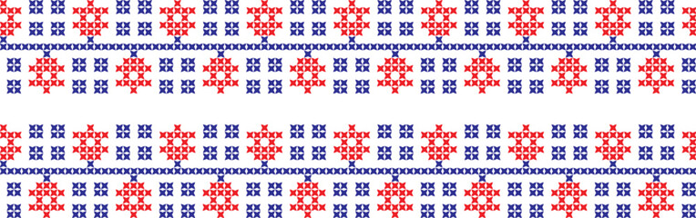 Obraz premium embroidered Ukrainian national pattern cross