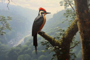 Fototapeta premium red billed hornbill