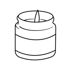 hand drawn candle line art