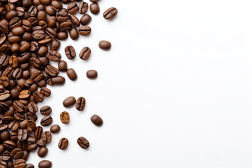 Obraz premium roasted coffee beans on white background