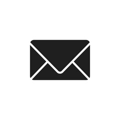 Flat simple envelope icon on background.