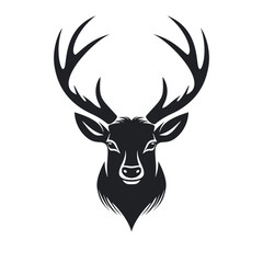 Deer head silhouette. Vector illustration isolated on a white background.