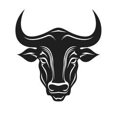 Buffalo head isolated on a white background. Vector illustration.
