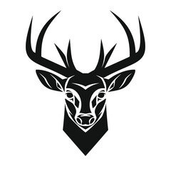 Deer head silhouette. Vector illustration isolated on a white background.