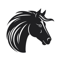 Horse head vector illustration on white background. Horse head design.