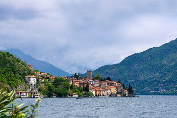 Fototapeta na wymiar Santa Maria Rezzonico, berühmtes altes Dorf am Commer See, Italien