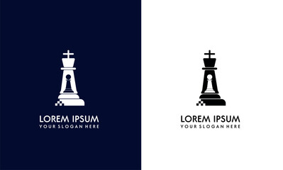 Chess Logo Design Vector Template