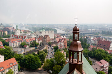 A top view of Stettin (Szczecin ) in Poland - obrazy, fototapety, plakaty
