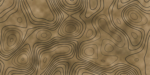 Old topographical map. Abstract topographic map in brown colors. Geographic background with isolines lines and a grid. Elevation graphic contour height lines. Vector Illustration.