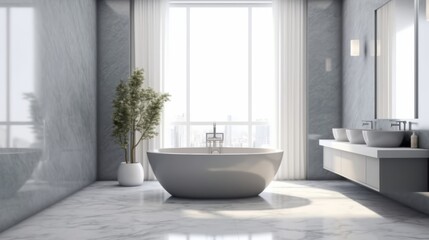 Fototapeta na wymiar interior design background of bathtub bathroom interior house design ideas concept Created with Generative AI Technology.