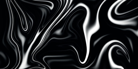 Silver chrome metal texture with waves. Liquid silver metallic silk wavy design. Abstract geometric metallic elegant backdrop. The modern texture of shiny grey liquid with reflections.