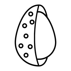 Almond Thin Line Icon
