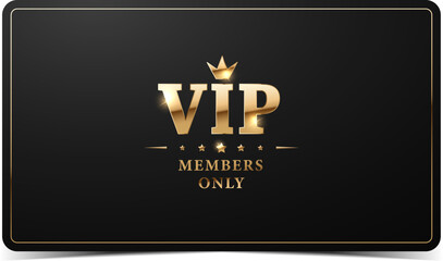 Premium VIP Card. Black and gold luxury vip business card design template. - obrazy, fototapety, plakaty