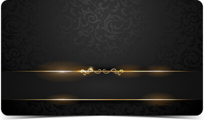 Premium VIP Card. Black and gold luxury vip business card design template. - obrazy, fototapety, plakaty