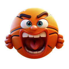 4D Kawaii shout Basketball Cartoon style emotion charactor graphic design sport win illustration