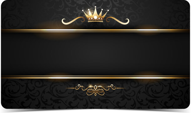 Premium VIP Card. Black and gold luxury vip business card design template.