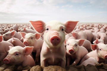 Lots of piglets on the farm. Generative AI
