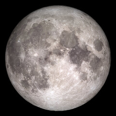 Closeup of full moon. Elements of this image furnished by NASA