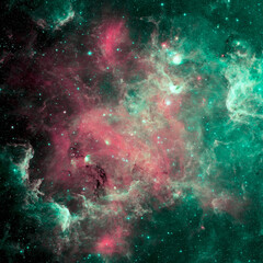 The North America nebula is an emission nebula in the constellation Cygnus, close to Deneb. Infrared view from NASA's Spitzer Space Telescope. Retouched image. Elements of this image furnished by NASA © Designpics