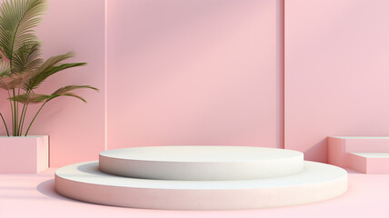 3d pastel podium for your product. Generative AI