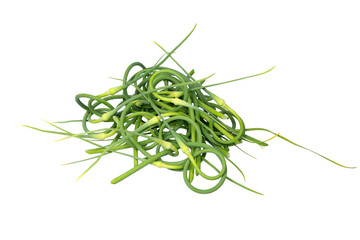 Green stem of garlic.