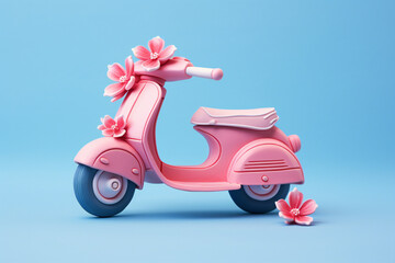 Fototapeta na wymiar pink scooter