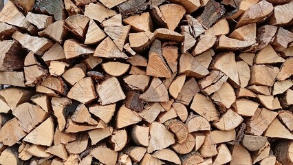 Firewood, background, horizontal wallpaper, wooden background 