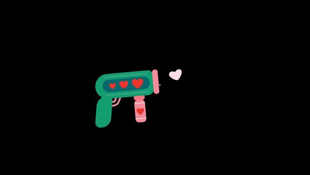Animated Valentines Day Heart Gun icon background animated, logo symbol, social media