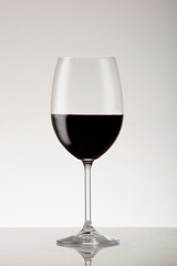 Red wine in a Burgundy glass mostly used for Pinot Noir