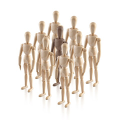 Black sheep wood model on white background