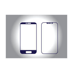 smartphone icon over gray background. mobile phone concept. vector illustration