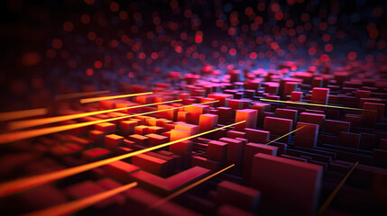 Obraz premium Abstract digital data background. Can be used in the description of network abilities, technological processes, digital storages, science, education, etc.