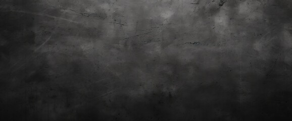 Obraz premium Dark grey grunge textured wall. Panoramic background.