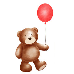 teddy bear with balloon