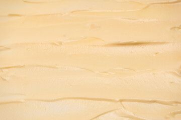 White whipped cream texture. Top view.