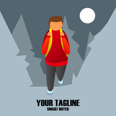 Adventurer Flat Design Vector Illustration