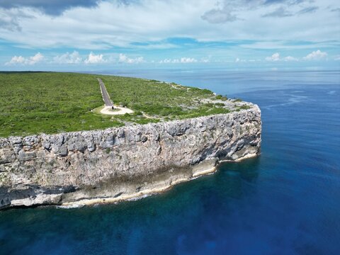 Spectacular View of the Bluff, Cayman Brac a paradise within the Cayman Islands sister island to Grand Cayman in the Caribbean surrounded by sea a British oversea territory for tranquility relaxation
