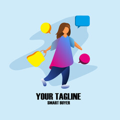 Flat Design Vector Illustration Of Shopping