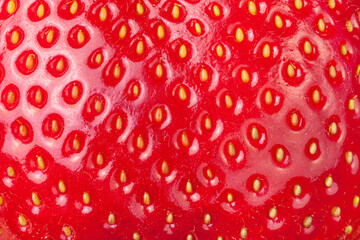 Strawberry skin texture close-up. Food background.