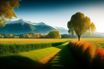 sunset in the mountains