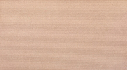 Clean brown striped, recycled, kraft paper texture background. Horizontal stripes, lines, seamless, corrugated paperboard, cardboard pattern.