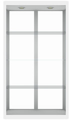 Empty glass showcase. Isolated on white. 3D illustration