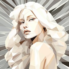 white hair girl Generative AI