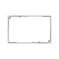 Abstract Black Simple Line Rectangular Frame Doodle Outline Element Vector Design Style Sketch Isolated Illustration For Wedding And Banner