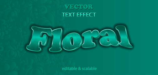 Green floral editable text effect