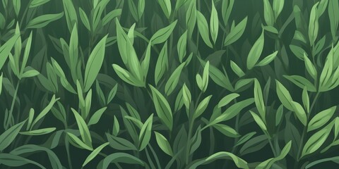Fresh Organic Water Spinach Vegetable Cartoon Horizontal Background Illustration. Healthy Vegetarian Diet. Ai Generated Drawning Background Illustration with Delicious Juicy Water Spinach Vegetable.